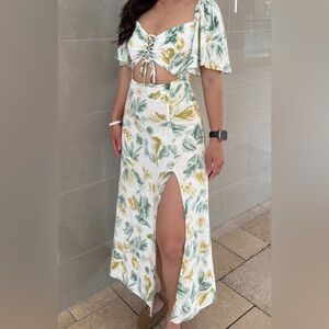 ZARA Floral Print Maxi Skirt